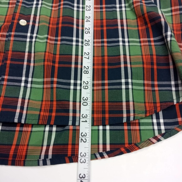 Chaps Men's XXL Casual Button Down Easy Care Green, Blue, & Orange Plaid - Picture 8 of 8